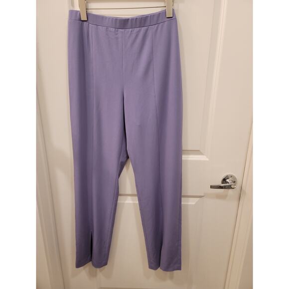 1.State Straight Leg Purple Pants with Split Hem - Picture 2 of 8